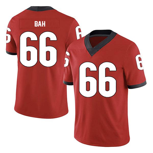 Stitched Georgia Bulldogs Aliou Bah no. 66 Red College Football Jersey