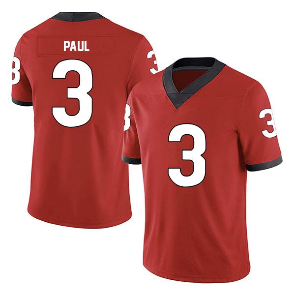 Stitched Georgia Bulldogs Andrew Paul no. 3 Red College Football Jersey