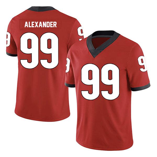 Stitched Georgia Bulldogs Bear Alexander no. 99 Red College Football Jersey
