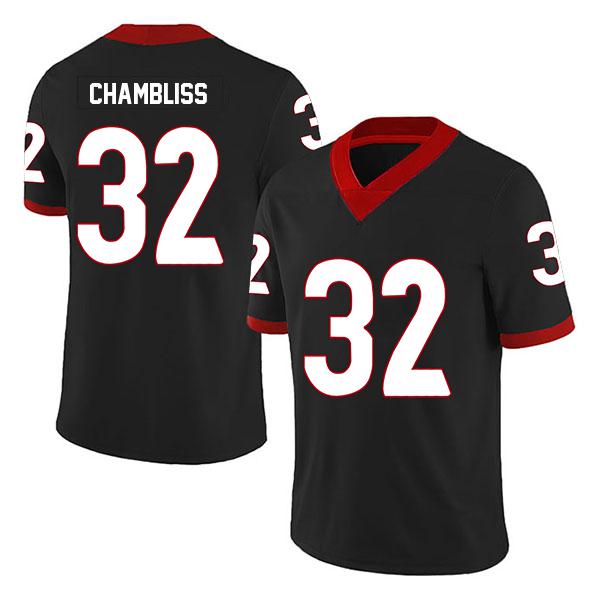 Georgia Bulldogs Chaz Chambliss no. 32 Black Stitched College Football Jersey
