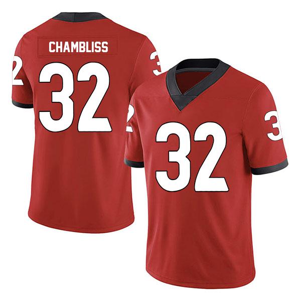 Georgia Bulldogs Chaz Chambliss Stitched no. 32 Red College Football Jersey