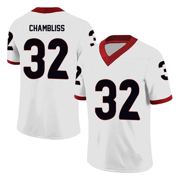 Georgia Bulldogs Stitched Chaz Chambliss no. 32 White College Football Jersey