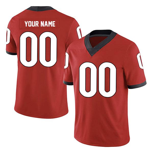 Georgia Bulldogs Customized Red Stitched College Football Jersey