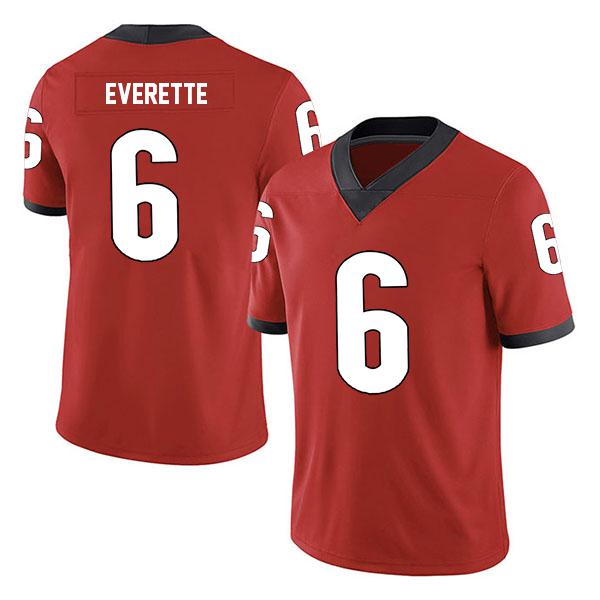 Georgia Bulldogs Daylen Everette no. 6 Red Stitched College Football Jersey