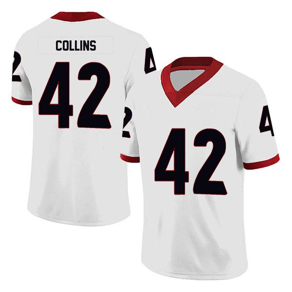 Georgia Bulldogs Graham Collins no. 42 White Stitched College Football Jersey