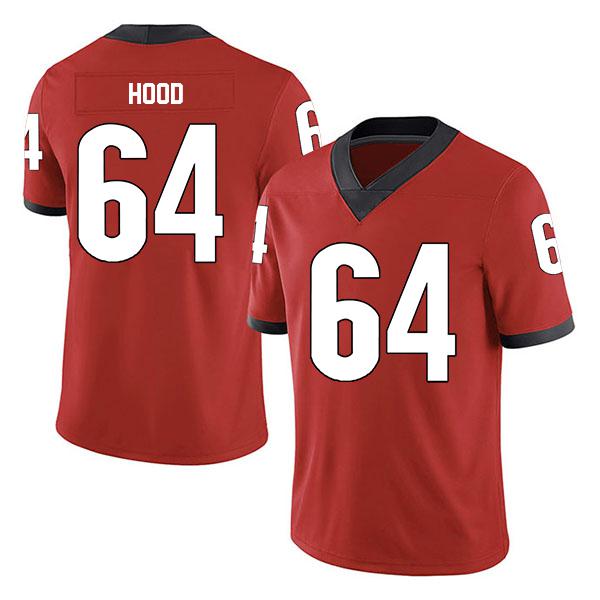 Georgia Bulldogs Jacob Hood no. 64 Stitched Red College Football Jersey
