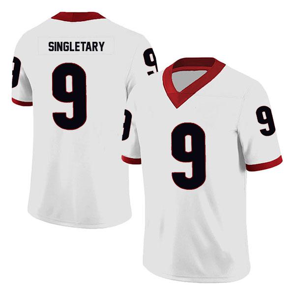 Georgia Bulldogs Jaheim Singletary Stitched no. 9 White College Football Jersey