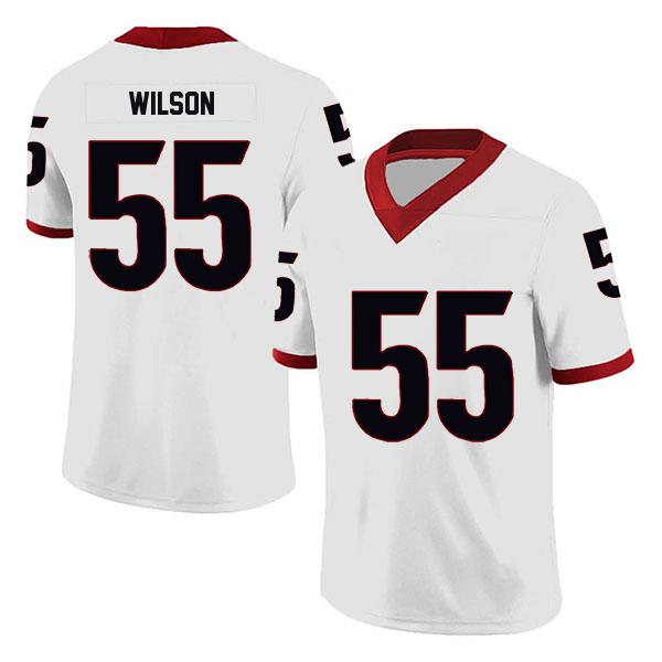 Georgia Bulldogs Jared Wilson Stitched no. 55 White College Football Jersey