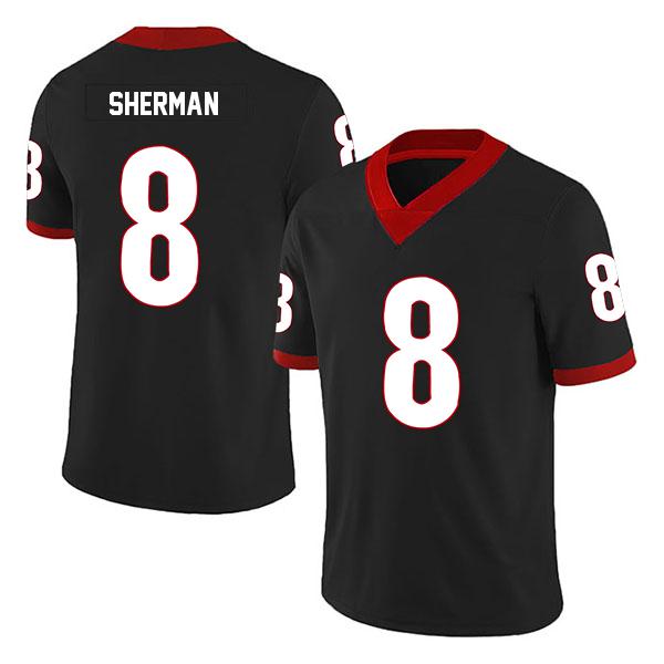 Georgia Bulldogs Stitched MJ Sherman no. 8 Black College Football Jersey