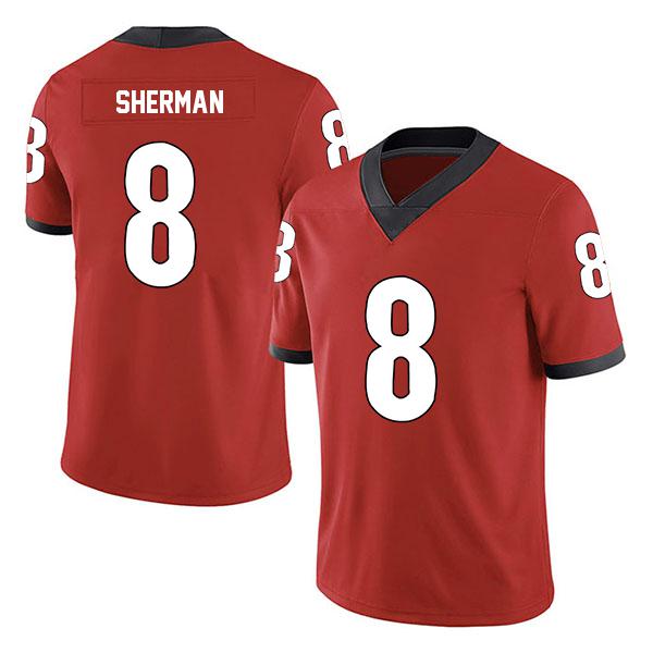 Georgia Bulldogs MJ Sherman Stitched no. 8 Red College Football Jersey