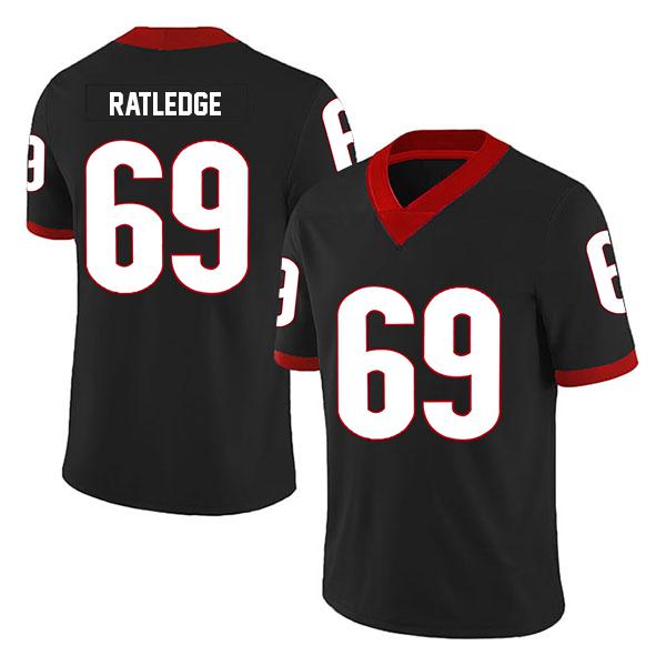 Georgia Bulldogs Tate Ratledge Stitched no. 69 Black College Football Jersey
