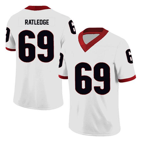 Georgia Bulldogs Tate Ratledge no. 69 White Stitched College Football Jersey