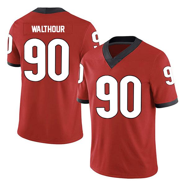 Georgia Bulldogs Tramel Walthour Stitched no. 90 Red College Football Jersey